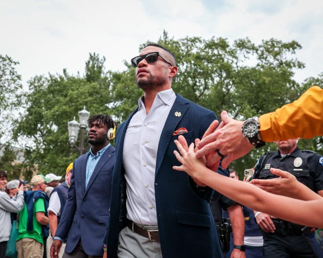 Notre Dame head coach Marcus Freeman is fired up for an Irish bowl matchup with Oregon State.