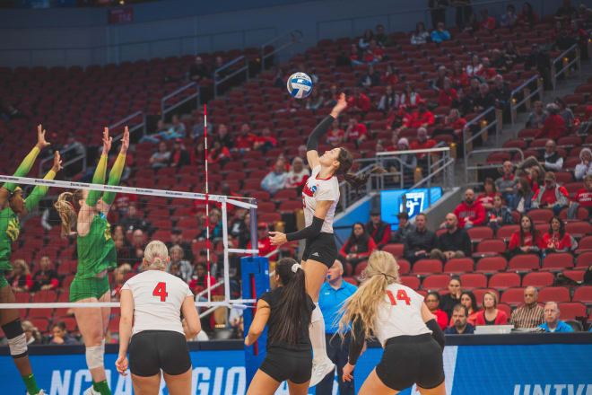 Whitney Lauenstein had 12 kills in the loss against Oregon Thursday afternoon. 