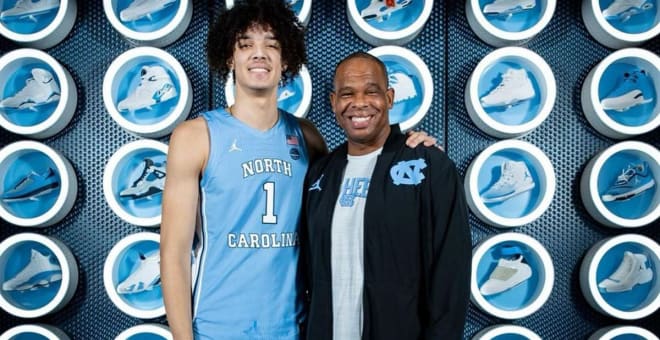 Zayden High and his future coach, Hubert Davis 