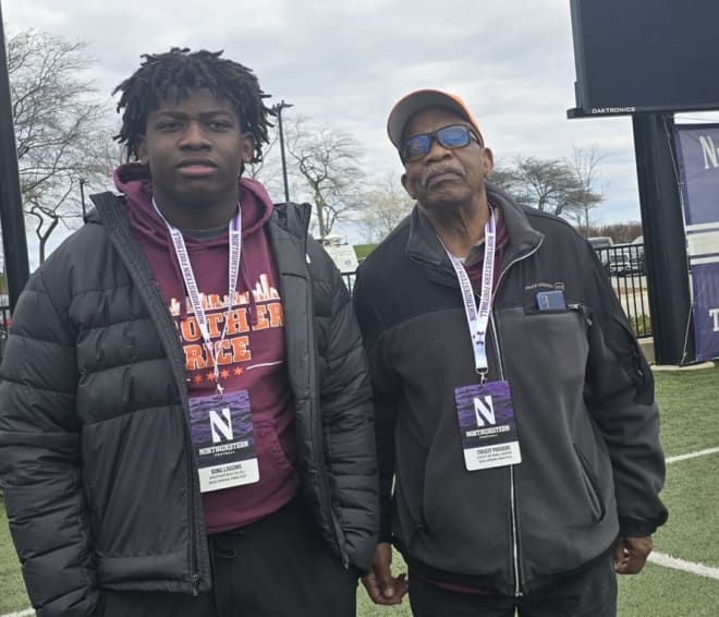 Defensive tackle King Liggins visited Northwestern with Trueitt Powers, his grandfather.