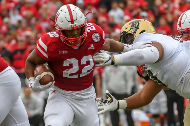 Devine Ozigbo gave the Huskers a spark in the running game on Saturday. 