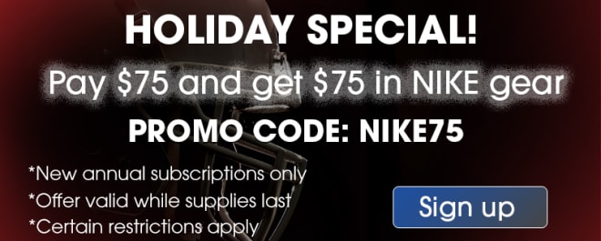 Sign up for a new annual subscription for $75 and we’ll give you a $75 gift code to get Wisconsin Nike gear!