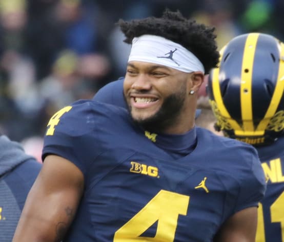 Michigan Wolverines football junior receiver Nico Collins hauled in 632 yards and six touchdowns last year.