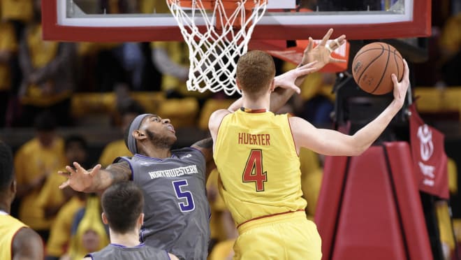 Kevin Huerter (No. 4) scored a game-high 22 points to lead the Terps past Northwester.