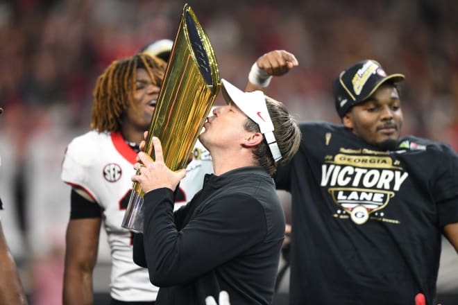 Georgia head coach Kirby Smart. Photo by Radi Nabulsi.