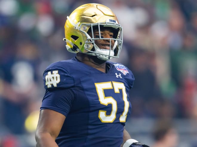 Notre Dame defensive tackle Jayson Ademilola will look to rebound Saturday. 