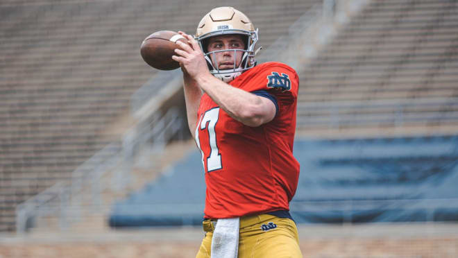 Notre Dame Fighting Irish football quarterback Jack Coan