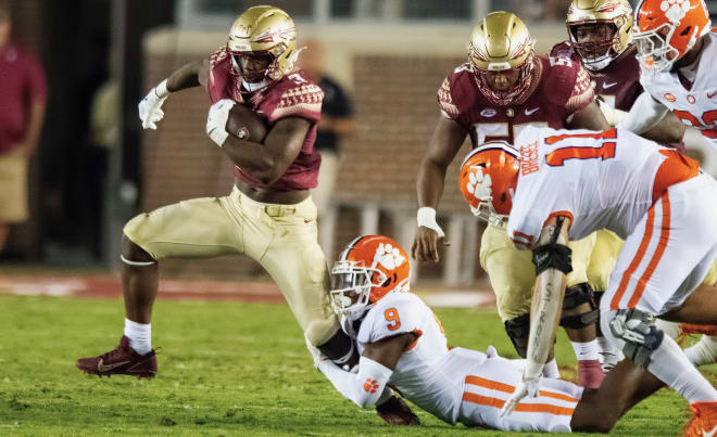 Trey Benson broke some tackles early but FSU wasn't able to hang in there with No. 4 Clemson.