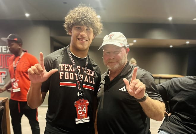 2028 ATH Jeremiah "Bear" Tabor with Texas Tech assistant coach Kenny Perry