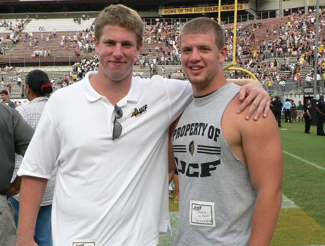 Jake Goray (left) with fellow commit Josh Linam at the USF game in Sept. 2006.