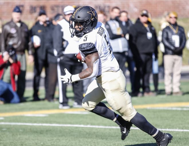 Vanderbilt's Ke'Shawn Vaughn was a terror with the ball in his hands in the open field.