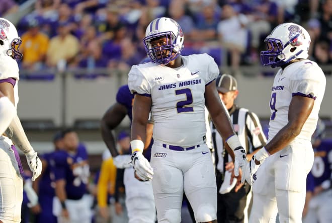 James Madison linebacker Dimtri Holloway (shown last month) could be out for the season after undergoing surgery last week.