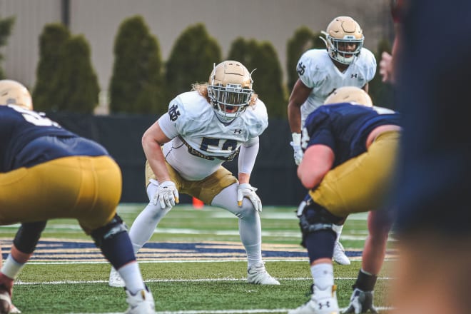 Notre Dame Fighting Irish football senior linebacker Bo Bauer