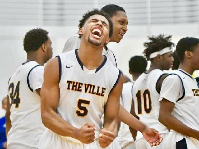 East English Village Prep junior guard David Dejulius after their win over Pershing Friday.