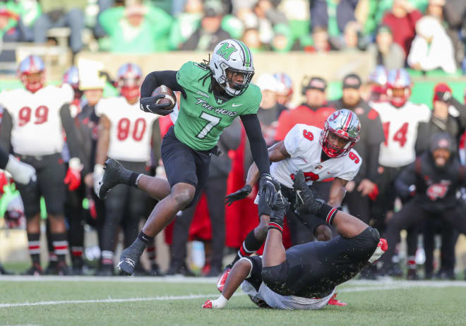 Marshall wide receiver Corey Gammage caught a 13-yard touchdown pass last Saturday. 
