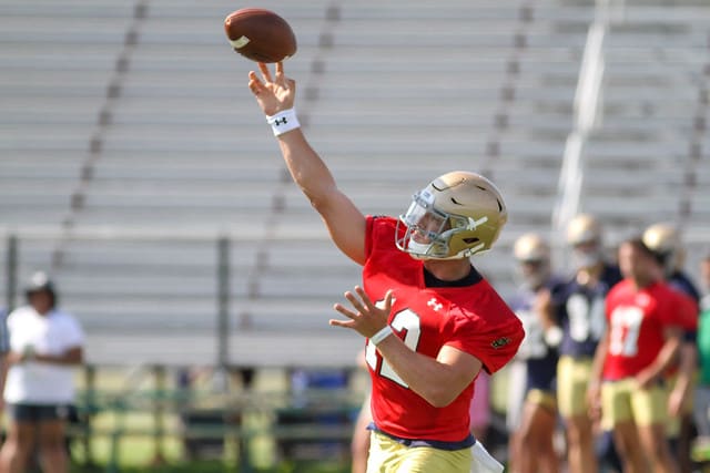Ian Book is in line to be the eighth different opening game starter at Notre Dame the past nine years.
