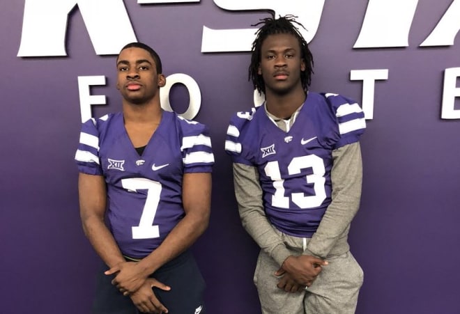2020 wideout Rashawn Williams of Detroit (right) was offered on his visit to Kansas State.