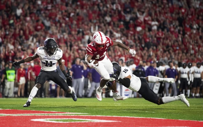 Nebraska running back Rahmir Johnson.