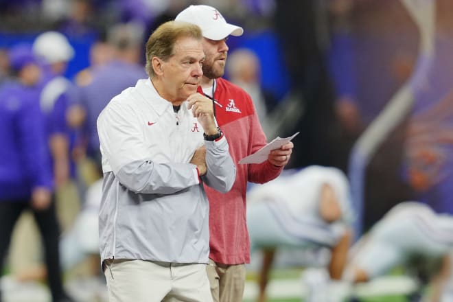 Alabama Crimson Tide head coach Nick Saban before the game against the Kansas State Wildcats in the 2022 Sugar Bowl at Caesars Superdome. Photo | Andrew Wevers-USA TODAY Sports