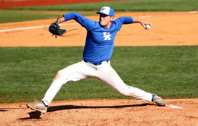Junior left-hander Zack Thompson, one of the nation's top pitchers entering the 2019 season, started for the Blue team.