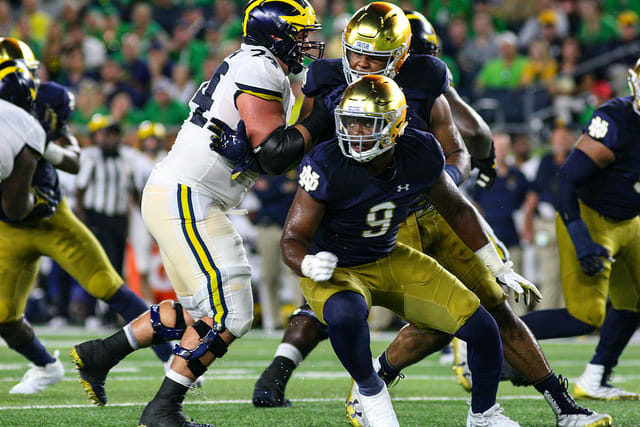 Daelin Hayes is among the bevy of players who make defensive end potentially Notre Dame's strongest position group in 2019.