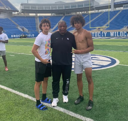 Jakob Dixon (right) with Elijah Reed and Vince Marrow on Sunday