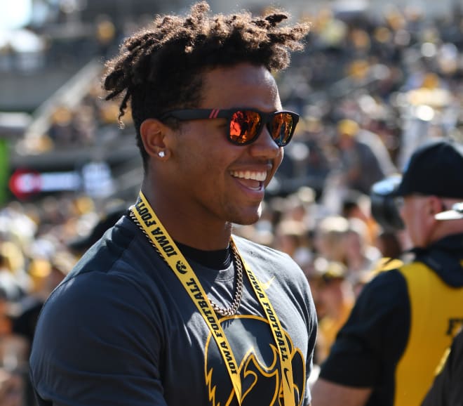 Class of 2021 in-state prospect T.J. Bollers visited for two of Iowa's home games this season.