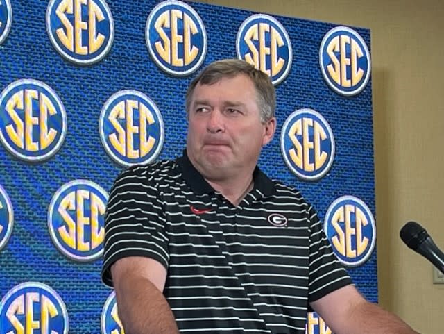 Kirby Smart addressed reporters Tuesday at the SEC spring meetings.