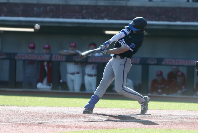 Jacob Plastiak had three hits and blasted a home run in Sunday's 15-1 win over Jacksonville State.