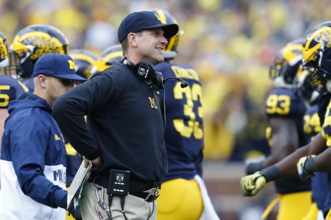 Michigan Wolverines football coach Jim Harbaugh and his team won't see the field in 2020.