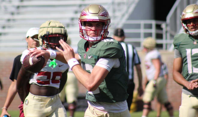 Tate Rodemaker had some good touch on deep passes in Thursday's practice.