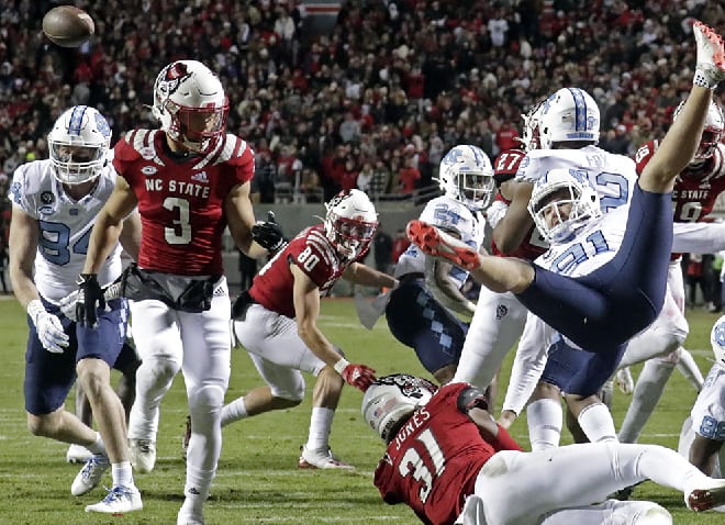 NC State scored a touhcdown on a blocked punt 1:23 into its win over UNC last season.