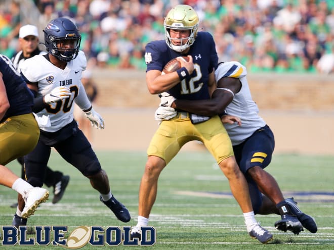 Notre Dame Fighting Irish football quarterback Tyler Buchner