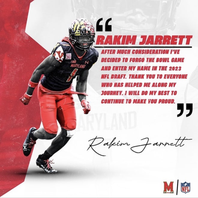 Maryland WR Rakim Jarrett to enter NFL Draft, skip bowl game