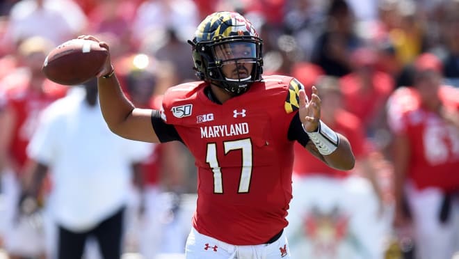Josh Jackson (No. 17) threw for 245 yards and four touchdowns in his Maryland debut. 