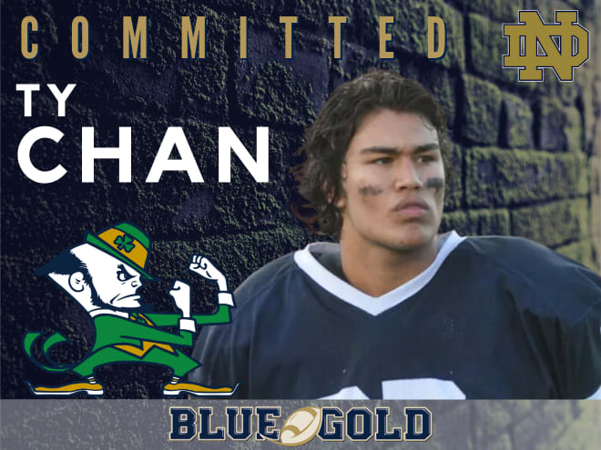 Groton (Mass.) Lawrence Academy class of 2022 offensive tackle and Notre Dame commit Ty Chan 
