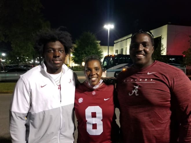 From left to right: Alabama Crimson Tide linebacker Christian Harris, his mother Ramona Harris and his brother Tylor Harris. Submitted Photo. 