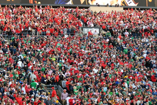 Georgia fans took over Notre Dame Stadium back in September.