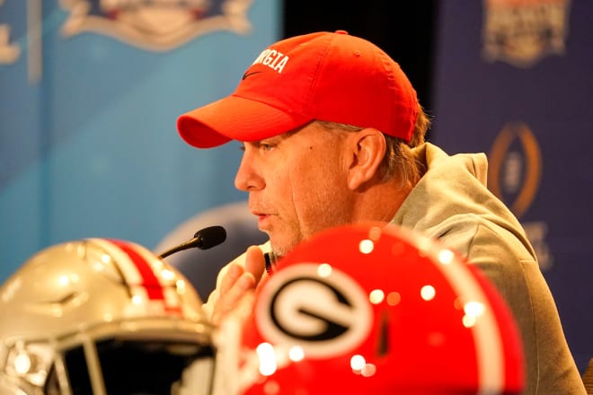 Todd Monken during Wednesday's session with the media.