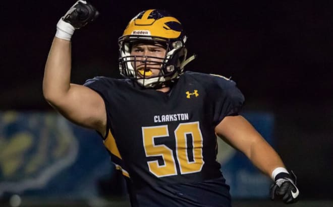 Michigan offensive lineman Rocco Spindler holds a Notre Dame offer. 