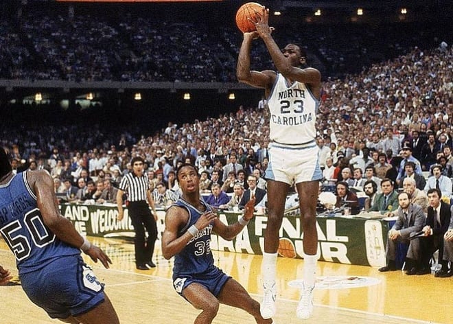 Michael Jordan's go-ahead shot in the 1982 NCAA title game set in motion two unmistakable brands that define UNC hoops.