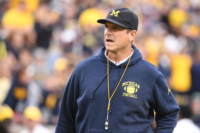 Jim Harbaugh is looking for more physicality and toughness out of his football team moving forward.