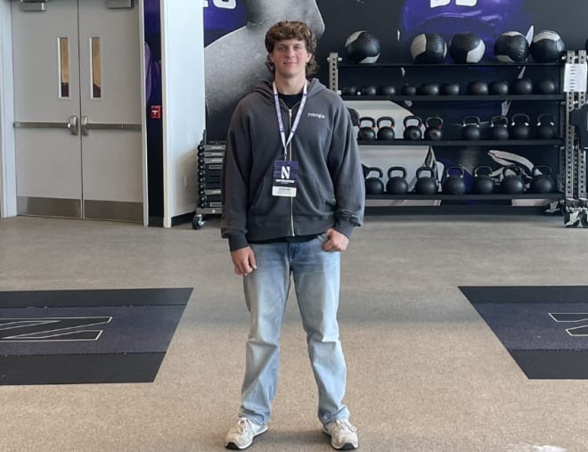 2026 linebacker Tatum Evans took his first visit to Northwestern on March 9.