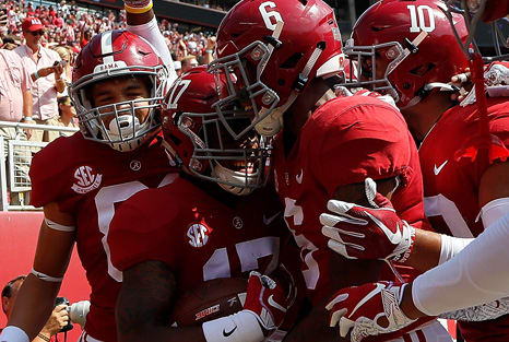 Alabama is a 35 point favorite against Arkansas today. Game time is at 11:00 a.m. CT on ESPN