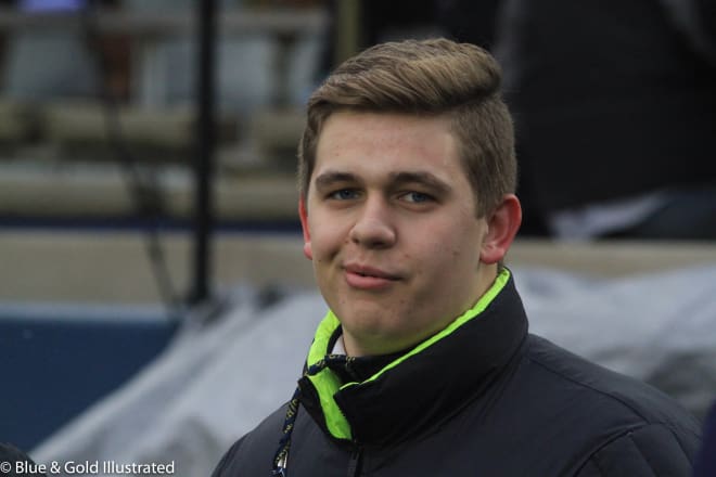 Blake, a three-star prospect and the No. 12 offensive guard nationally according to Rivals.com, took his most recent visit to South Bend for the Virginia Tech game Nov. 19.