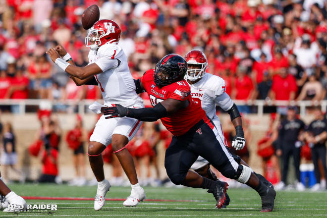 Tony Bradford had Tech's lone sack of the day as the Red Raiders shutout Houston in the second half.