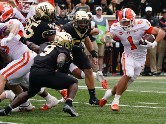 Clemson sophomore Will Shipley (1) is one of the best running backs in the nation. 