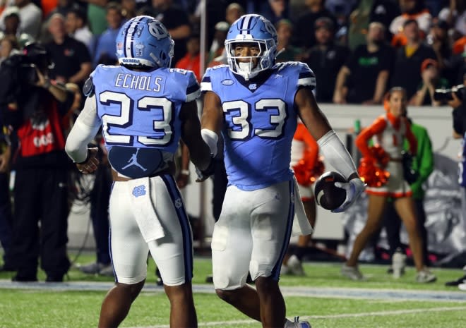 UNC linebacker Power Echols (23) has taken over the leadership role from departed Cendric Gray (33).