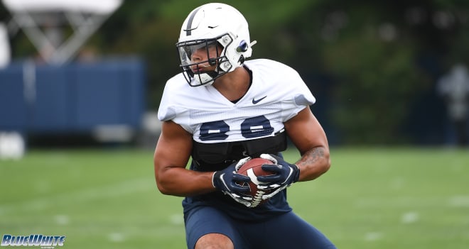 Penn State Nittany Lions football's Brenton Strange leads a talented PSU tight end group. 