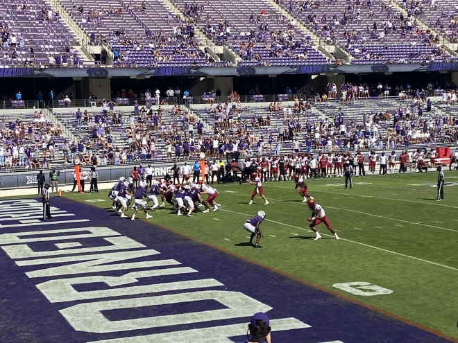 Defensive end Jayden Gray's view from the stands during ISU's win at TCU on Saturday.